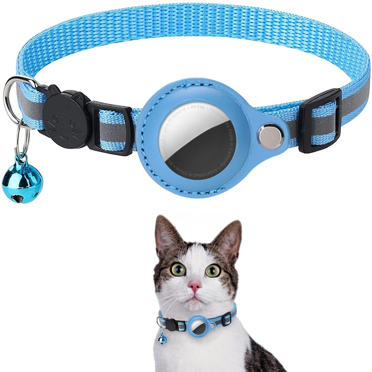 Collar for Airtag anti-loss positioning tracking kitten reflective bell