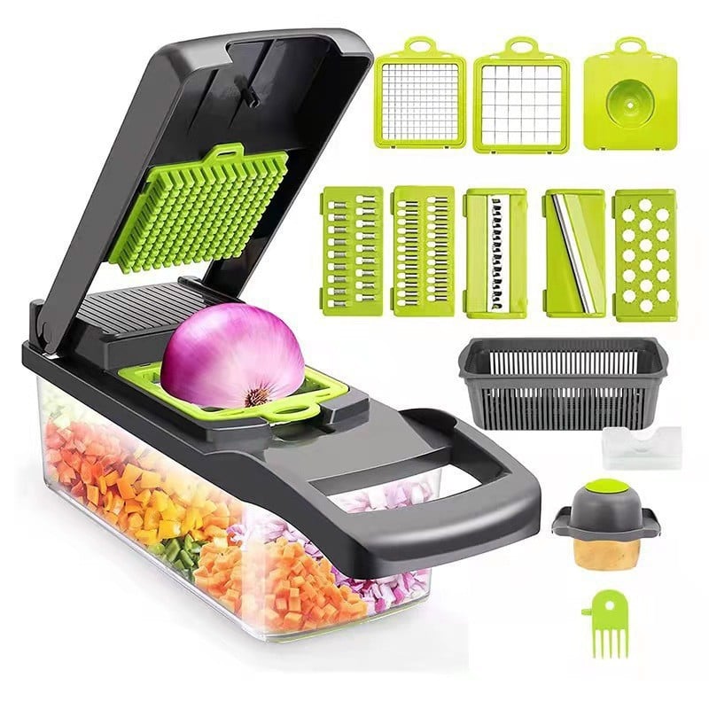 Multi-functional vegetable cutter, dice cutter, grater and slicer, essential for household use